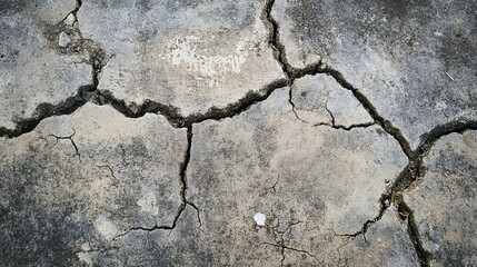 Obraz premium The old cement surface exhibits noticeable cracks and weathered patches.