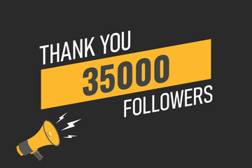 35000 OR 35K followers celebration. Thank you 35000   followers congratulation template banner. banner for social 35K friends and followers. celebrate subscribers and followers.

