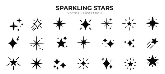 Sparkling stars vector icon 