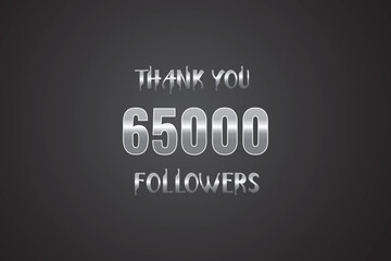 65000 OR 65K followers celebration. Thank you 65000   followers congratulation template banner. banner for social 65K friends and followers. celebrate subscribers and followers.
