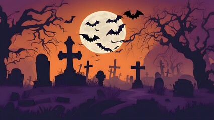 Spooky Graveyard at Dusk Generative AI