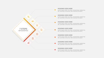 Modern Business Infographic Design Template with 7 Data Points