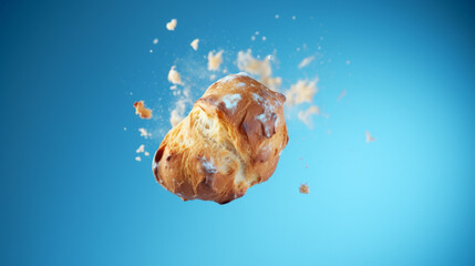 Flying Bread Puff in Mid-Air