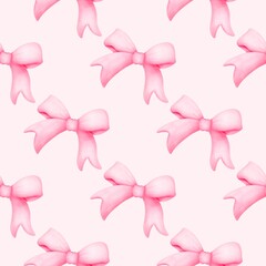 cute seamless pattern pink bow ribbon wallpaper background