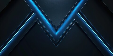 Abstract Blue Neon Lines