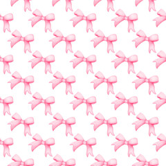 cute seamless pattern pink bow ribbon wallpaper background