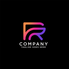 FR Logo  modern simple creative monogram lettermark brand corporate company