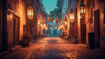 Fototapeta premium Traditional Arab Street Landscape Scenery