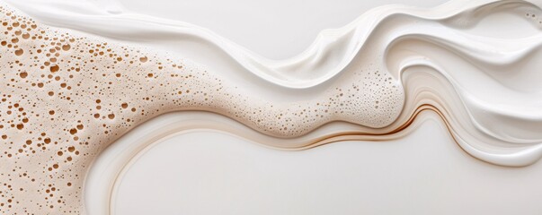 Milk and coffee swirls forming unique art, organic shapes, soothing and creative. ,