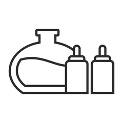 Bottle aromatherapy icon, illustrating essential oil outline icon, editable vector illustration and transparent graphic element. Isolated on white background