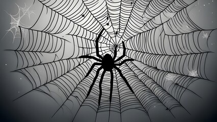Obraz premium Creepy Spider Webs Generative AI