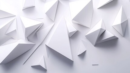 Obraz premium Geometric 3D background with minimalistic 3D geometric shapes on a white background