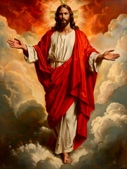 Ascension of Jesus Christ. AI generative.