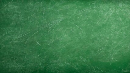 Obraz premium A detailed texture of a green school chalkboard with visible chalk marks and scratches. The surface appears slightly worn and matte, reflecting light subtly, ideal for backgrounds or educational theme