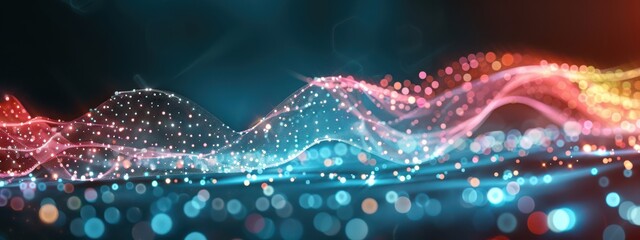 Naklejka premium Transparent modulation, holographic responsive system, dark background, advanced tech