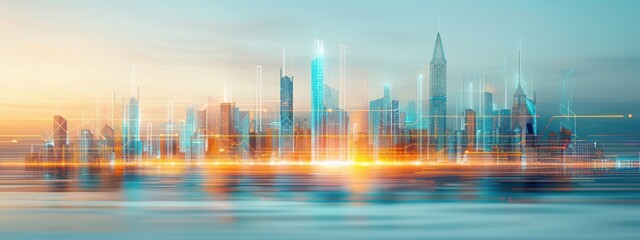 Obraz premium Unified advancement and infrastructure hubs with high-tech features, unified advancement infrastructure, innovative urban planning and technology