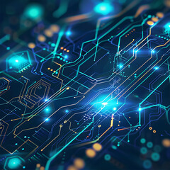 Fototapeta premium Circuit board. Electronic computer hardware technology.