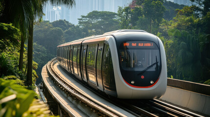 Naklejka premium AI in public transport planning in Singapore,