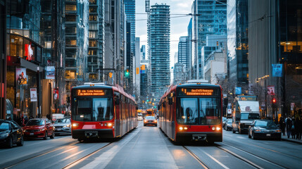 Fototapeta premium AI in public transport scheduling in Canada: Enhancing efficiency,