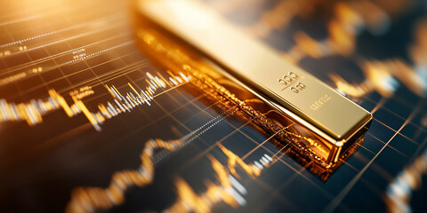 Global gold business investment market. AI generative.