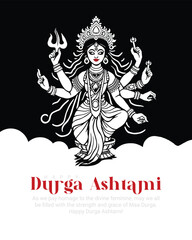 Happy durga Ashtami social media post banner template