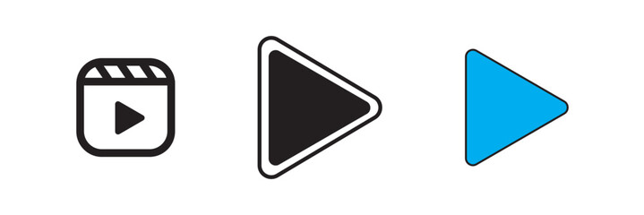 Play Icon set. Play button vector icon. play icon vector set. 