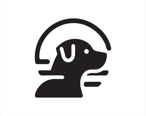 Dog head icon. Silhouette simple. Flat style. Cartoon dog face. Logo design template. Vector illustration Animal Logotype concept.