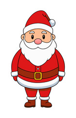 Detailed vector illustration of Santa Claus in his classic red suit and hat, embodying the festive spirit of Christmas. Perfect for holiday designs, greeting cards, and seasonal decorations.