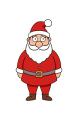 Detailed vector illustration of Santa Claus in his classic red suit and hat, embodying the festive spirit of Christmas. Perfect for holiday designs, greeting cards, and seasonal decorations.