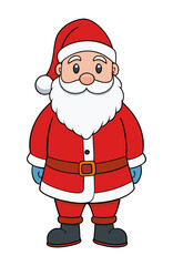 Detailed vector illustration of Santa Claus in his classic red suit and hat, embodying the festive spirit of Christmas. Perfect for holiday designs, greeting cards, and seasonal decorations.