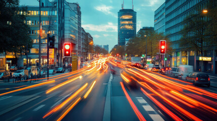 Obraz premium AI in traffic light control in Germany: Improving public transport flow,