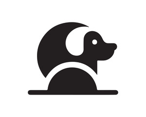 Dog head icon. Silhouette simple. Flat style. Cartoon dog face. Logo design template. Vector illustration Animal Logotype concept.