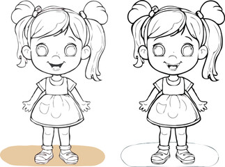 coloring page cartoon character vector illustration 