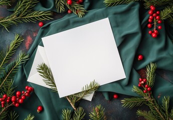 Christmas background decorations with copy space greeting card