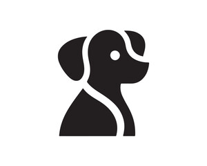 Dog head icon. Silhouette simple. Flat style. Cartoon dog face. Logo design template. Vector illustration Animal Logotype concept.