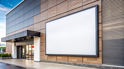 Blank Billboard Mockup on Modern Building Facade.