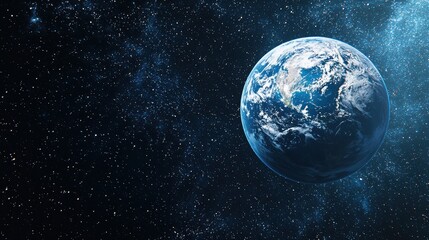 Fototapeta premium Cinematic shot of planet earth globe clouds and space background 