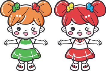 coloring page cartoon character vector illustration 