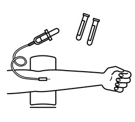 採血のイラスト　線画のみ