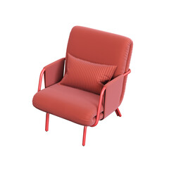 Naklejka premium armchair isolate on a transparent background, comfortable furniture for home interior, 3D illustration, cg render 