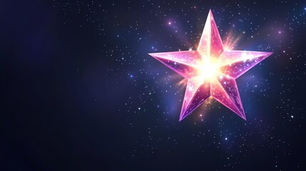 A single glowing star against a dark space background.
