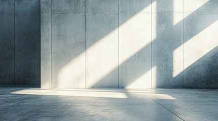 Concrete Wall and Floor with Light Patterns