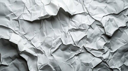 Fototapeta premium Abstract Close-up of a Crumpled White Paper Surface