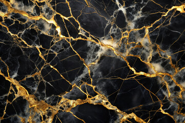Black and Gold Marble:  A luxurious abstract background of black marble with gold veins. 