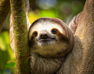 Fototapeta premium Portrait of a Sloth in a tree