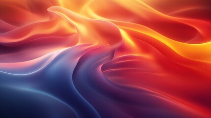 Obraz premium Abstract Colorful Gradient Background with Soft Flowing Waves of Red, Orange, and Blue, Representing Creativity, Movement, and Energy
