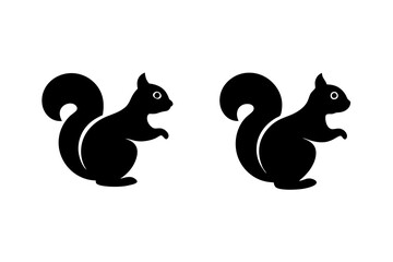 Squirrel logo icons. Set of silhouette vector illustrations.