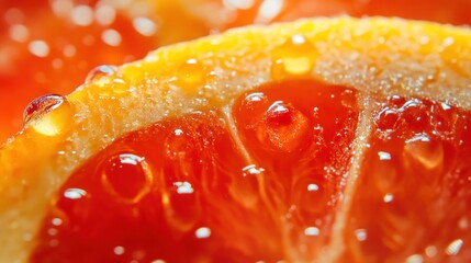 Close-up of a juicy, fresh orange with water droplets