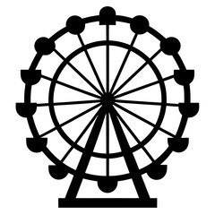 Ferris wheel vector line art vector