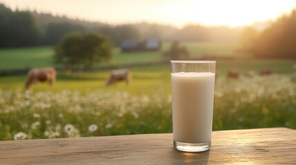 Glass of Milk on a Sunny Day